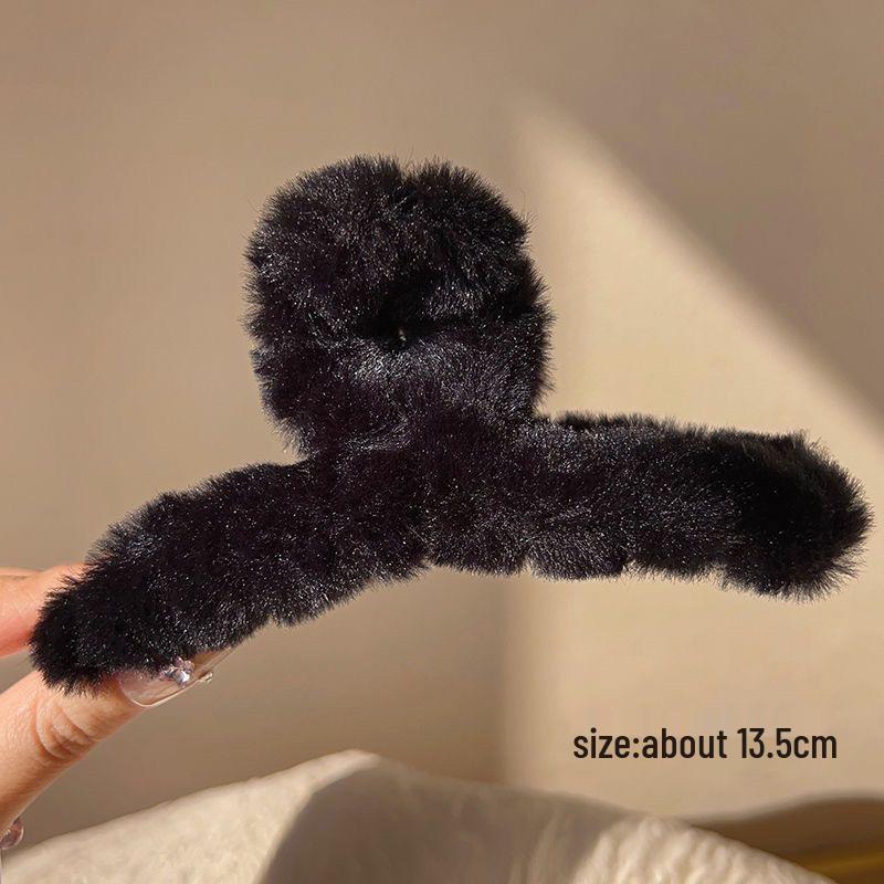 Large Plush Hair Clip: Autumn/Winter Volumizing Shark Clip for Women