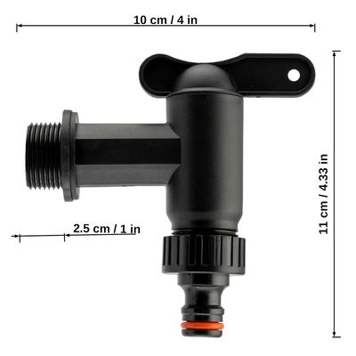 Alkalibeständiger Schlauchadapter, schwarz. Gute Verarbeitung