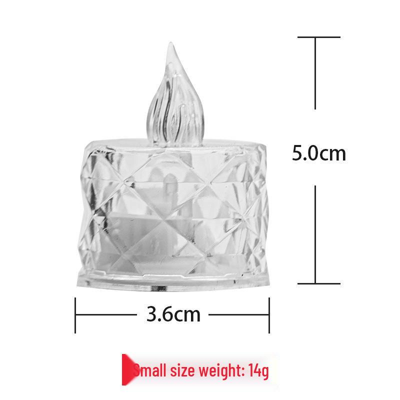 LED Crystal Rhombus Tea Light: Transparent Decorative Candle Lamp for Bar, Birthday, or Atmosphere Lighting