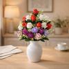 12 Heads Artificial Rose Bouquet Two Colors Wedding Decorations Silk Roses Plastic Rose Flowers