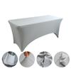High-End Hotel Restaurant Wedding Exhibition Bar Cover Solid Color Thickened Square Tablecloth Elastic Table Cover