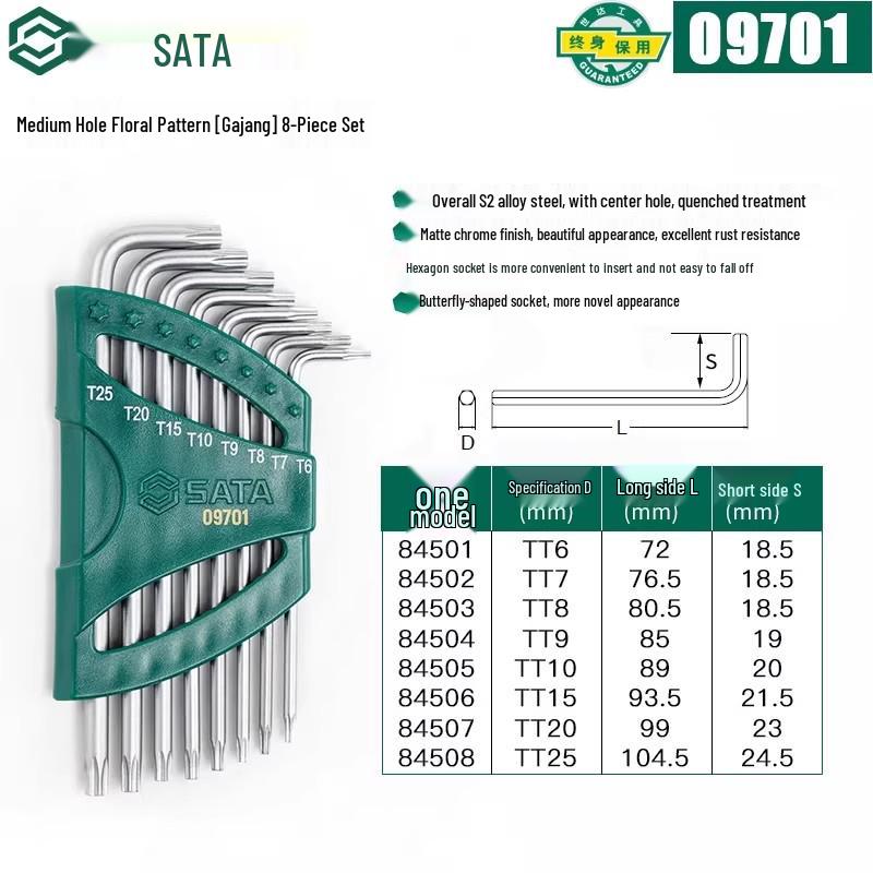 SATA Extra Long Hex & Torx Wrench Set with Ball & Flat Heads