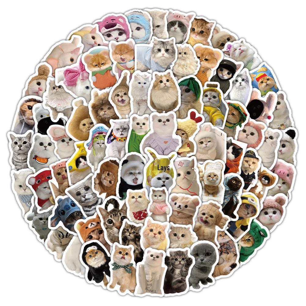 1800 Realistic Cartoon Kitten Stickers: Cute Cat Graffiti Collection for Creative Decoration