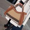 Aidrani Nouveau sac à main à carreaux rétro pour femmes, sac de luxe de grande capacité, sac en toile et cuir véritable