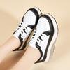 Women's Sneakers Height Increase White Leather Platform Casual Simple Thick Sole Elevator Shake Shoes