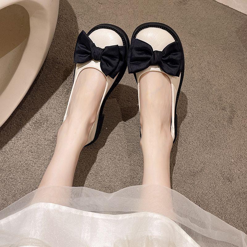 Internet celebrity small leather shoes women 2025 spring and autumn new flat temperament Mary Jane women's shoes summer one pedal shoes ladyshoes