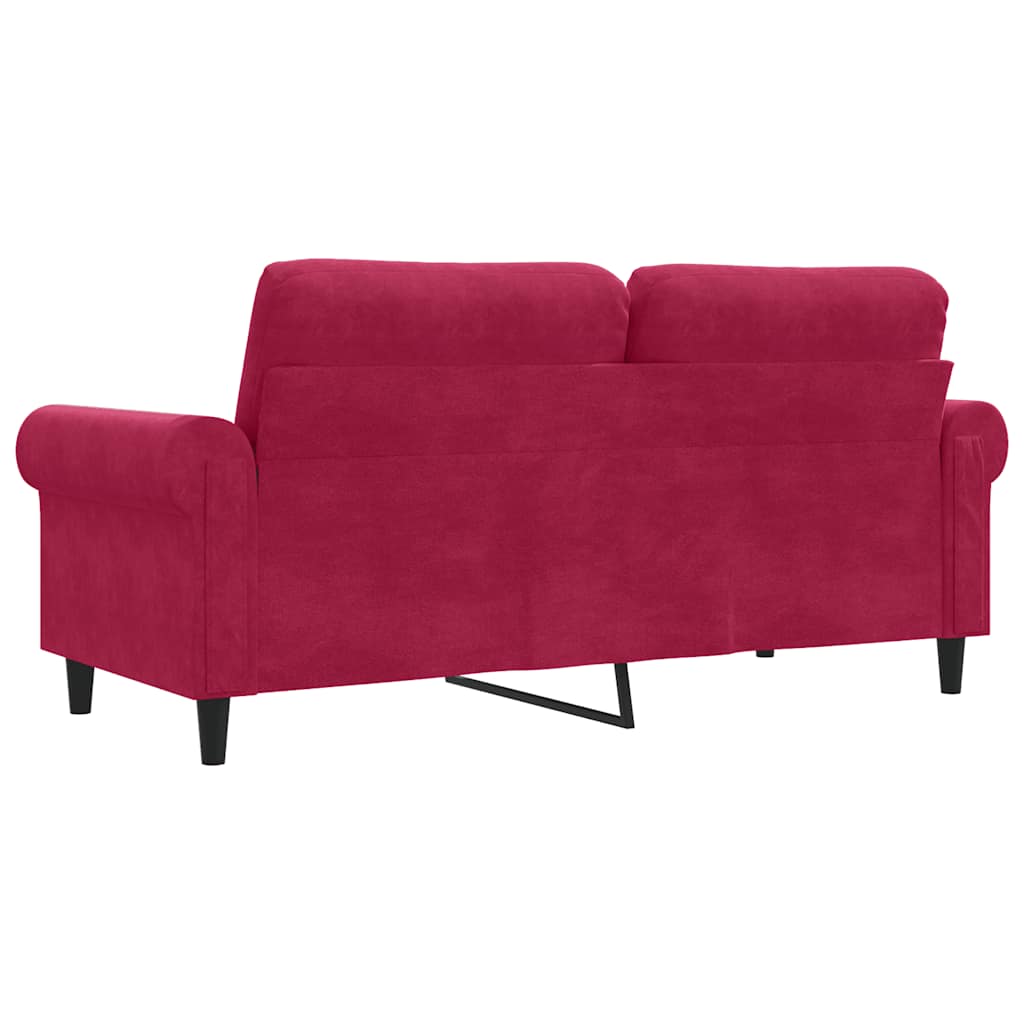 Vidaxl 2-Seater Sofa, Wine Red, 140 Cm, Upholstered In Velvet