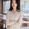 Versatile Cashmere Lace V-neck Sweater - Trendy Autumn/Winter Knitwear