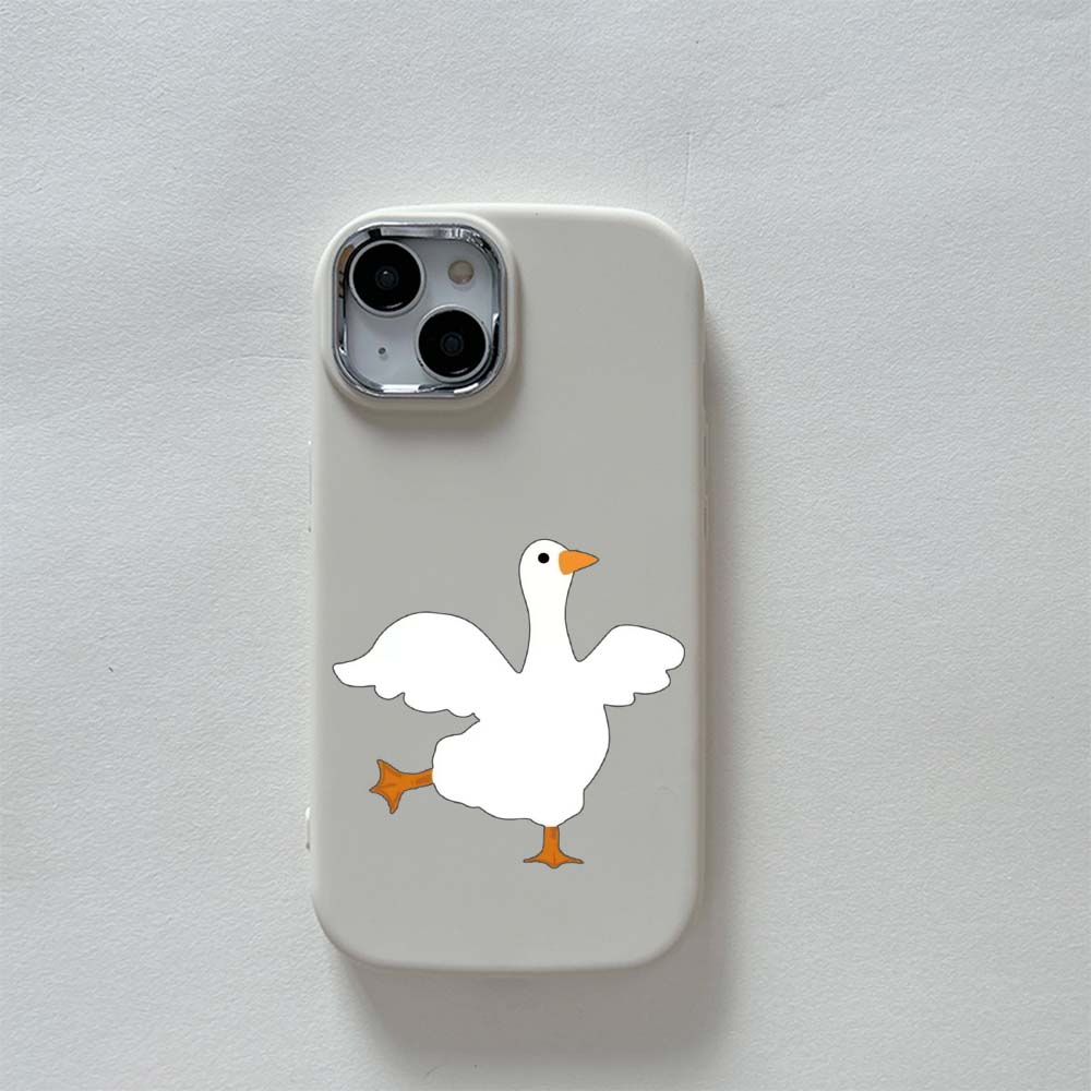 N11 DUCK DUCK Soft Back Cover for iPhone 15 14 13 Pro Max Samsung S23 A14 A12 Xiaomi Poco F5 Redmi 9C Huawei Honor Plating Frame Camera Protector Case
