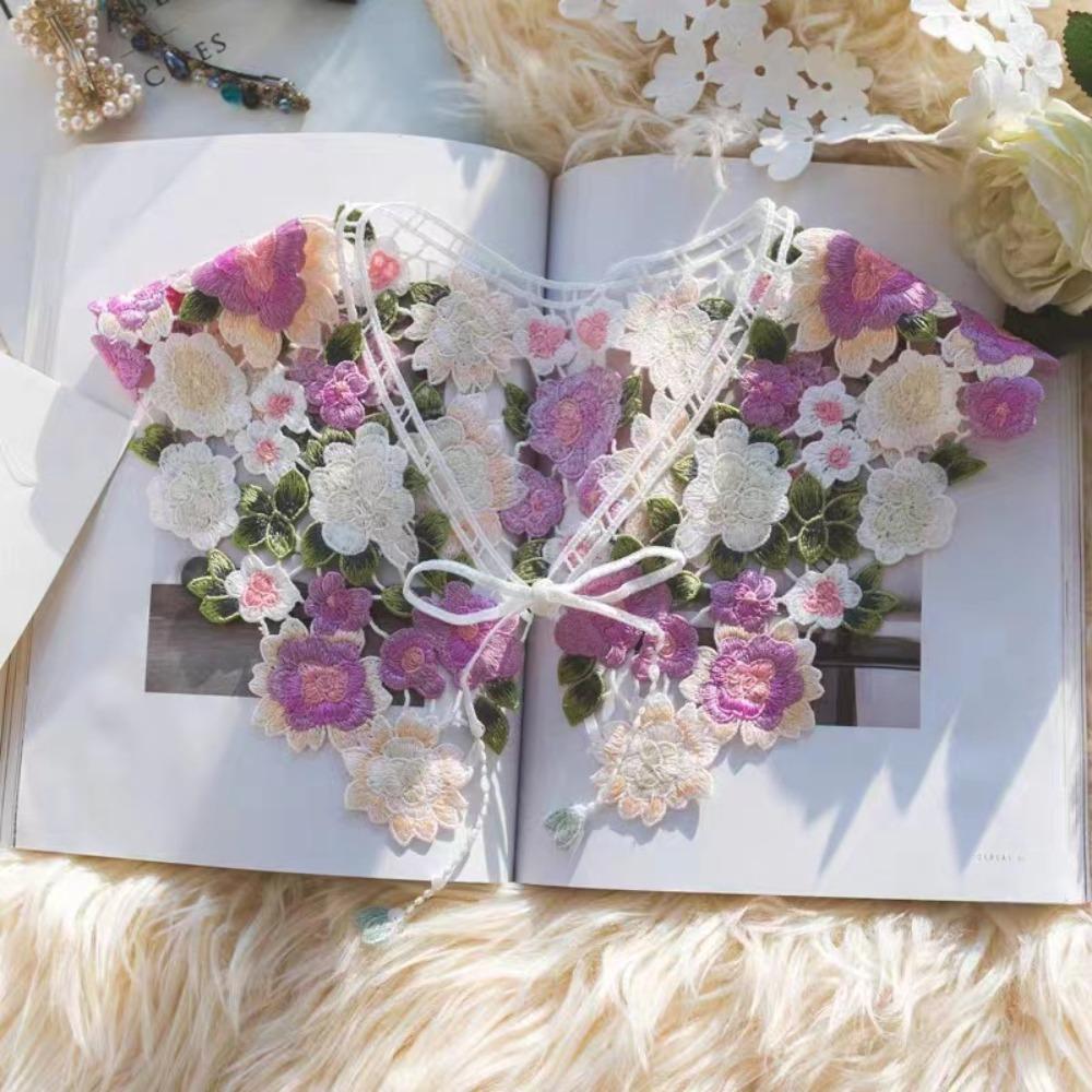Embroidery Women's Lace Collar Collar Insignia Cloak Fake False Collars New Detachable Shirt