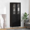 Highboard in Black Oak Look 69.5 x 34 x 90 cm Engineered Wood