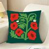 Retro Abstract Plants And Flowers Cushion Cover Reversible Plush Pillow Cover For Car Sofa Bedroom Decorative Gift Pillowcase