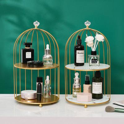 Bird Cage Cosmetic Organizer Lipstick Perfume Storage Skin Care Rack Bathroom Decor Gift Accessory