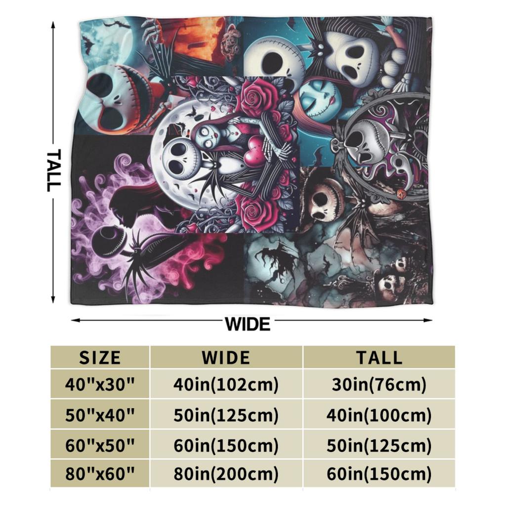 Nightmare Before Christmas Jack Flannel Blankets Winter Super Warm Throw Blanket for Child Print Bedspread Sofa Bed Cover