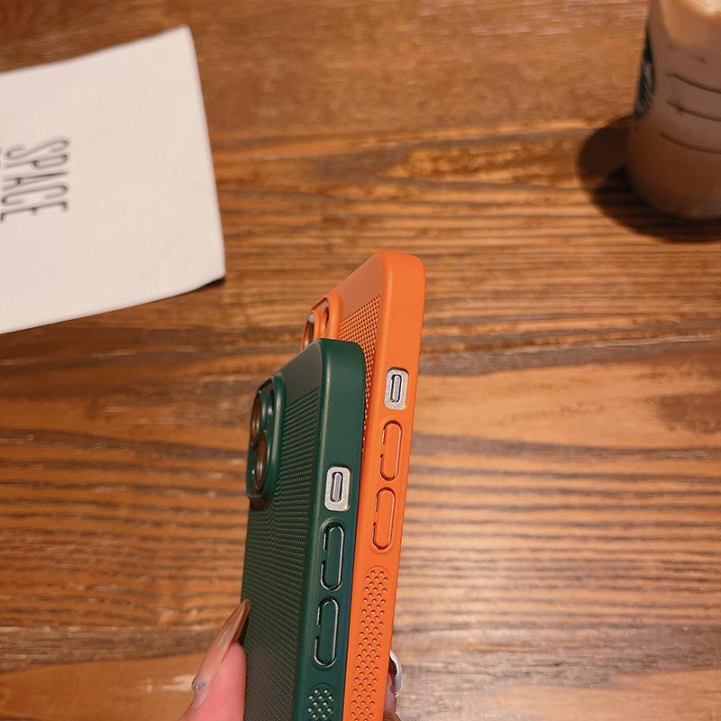 Applicable To Apple 14promax Phone Case Mesh Heat Dissipation Holes, IPhone 13/12 Full Package 11 Anti-drop Xr