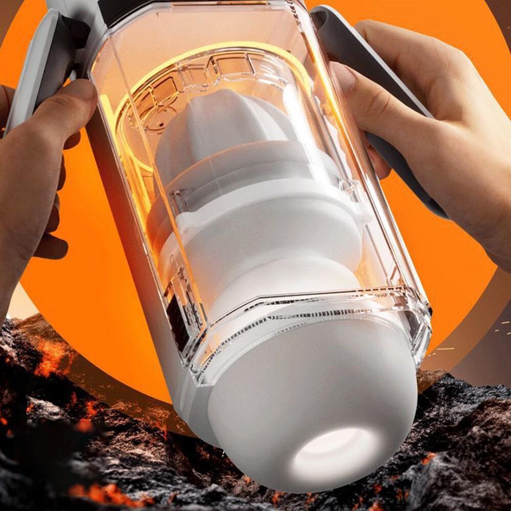 Männlicher Masturbator Becher Stoßender Saugender Vibrator Doppelte Griffe Penis Pumpe Taschentasche App-Steuerung Penis Trainer Sexspielzeug für Männer