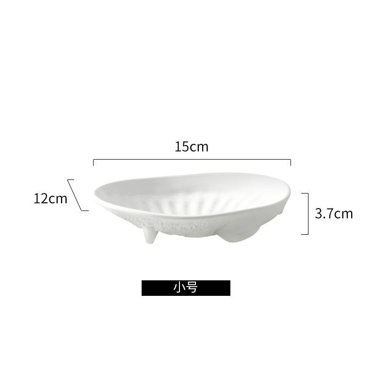 

White Shell Ceramic Dessert Plate Dining Plate Fruit Plates Salad Bowl Dim Sum Dish Snack Tray Candy Dish Sashimi Plates
