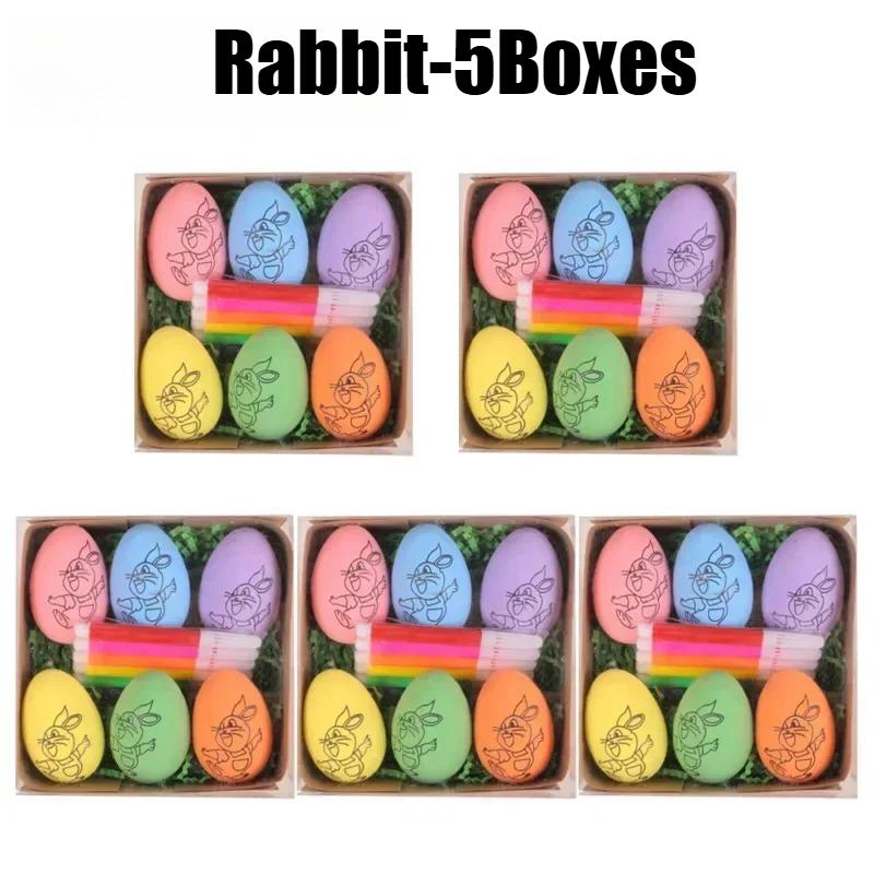 Easter Egg Decorating Kit for Kids DIY Hand Painted Cartoon Bunny Eggs Creative Home Easter Crafts Gift Set