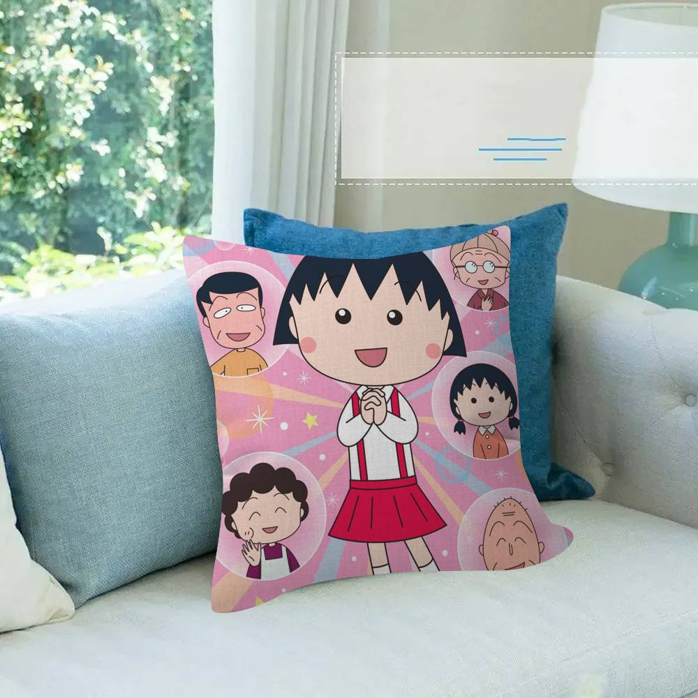 Cartoon Chibi Maruko-chan    Pillow Dust Cover Bedroom Kids Party Decoration Pillowcase Birthday Children Gift