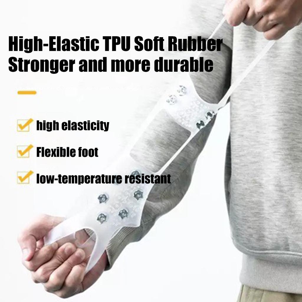 Winterschuhspikes mit 10 Spikes, geeignet für winterliche Outdoor-Aktivitäten wie Wandern, Trekking, Eisfischen, Schnee und Eis.