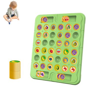 1 set di scacchi per bambini Memory Flip, 2 giocatori, scacchi con frutta e animali, gioco da tavolo abbinato, allenamento della concentrazione, giocattolo educativo per bambini piccoli, sfida alla memoria
