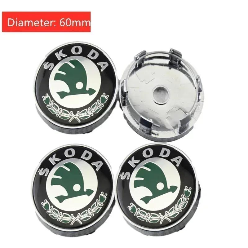 2026 Hot 56/60/65mm 4pcs Car Styling Wheel Center Cover Caps for SKODA Octavia A7 Fabia Rapid Kodiaq RS Superb Kamiq Tour Yeti K