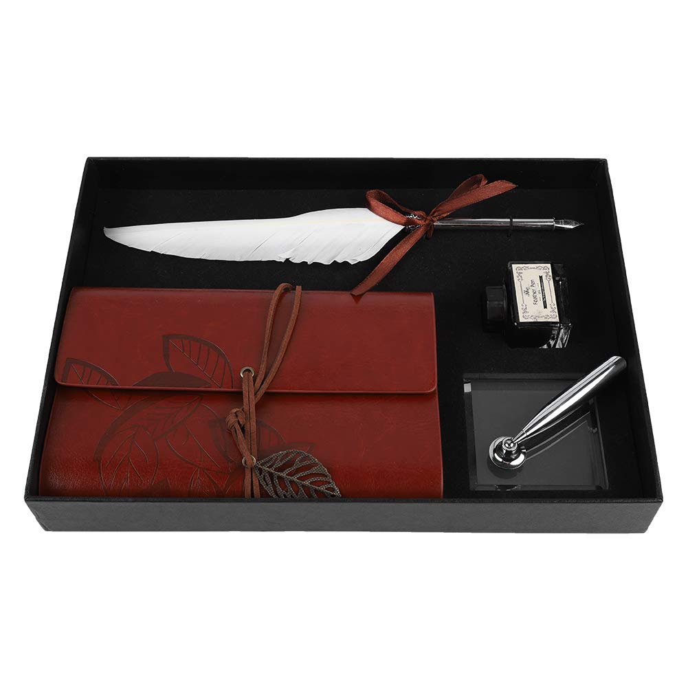 

Набор из 4 ручек Asixx Quill Pen Leather Note Pen Quill Pen Signature Pen Retro Fountain Pen Decoration Wedding Birthday Gift Christmas