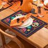 Halloween Table Placemats Chrysanthemum Skull Kitchen Table Mats Seasonal Table Mats 4pcs Kitchen Halloween Decoration Table