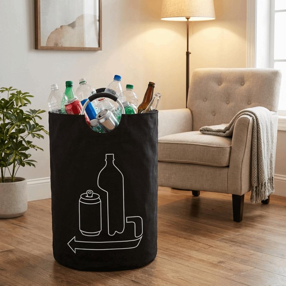 Large Capacity Bottle Collector Bag Oxford Cloth Recycling Bin Bag Dirty Clothes Basket Office