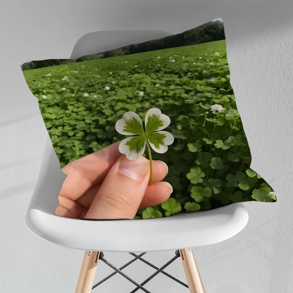 Glücksklee Kissenbezug für Wohnzimmer Sofa Kissenbezug Heimdeko Schlafzimmer Zimmer Bett Kissenbezug
