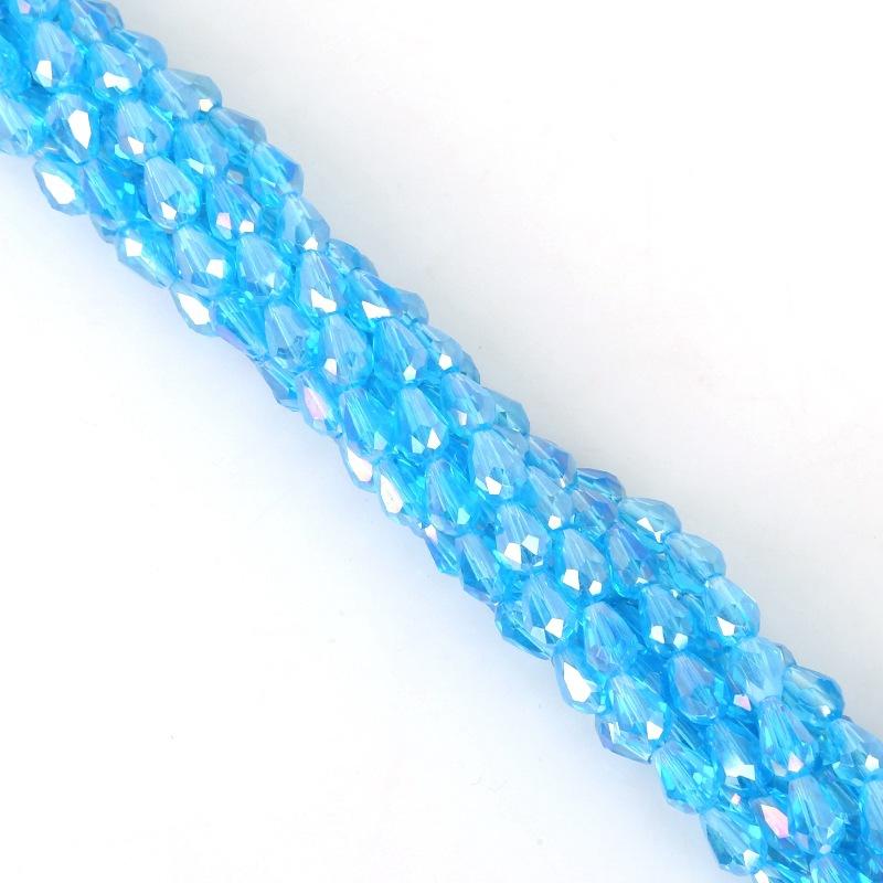 5 * 7mm Straight Hole Cut Glass Water Droplet Beads, DIY Bead Accessories, Homemade Jewelry, Crystal Loose Beads