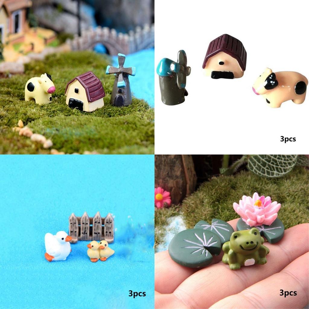 Whimsical Cow Pig Dog Resin Miniatures For Magical Garden And Terrarium Designs