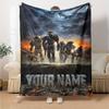 Name Custom Halo Game Print Flannel Blanket High Quality Warm Comfortable Cover for All Seasons Perfect for Gifts Home Decor