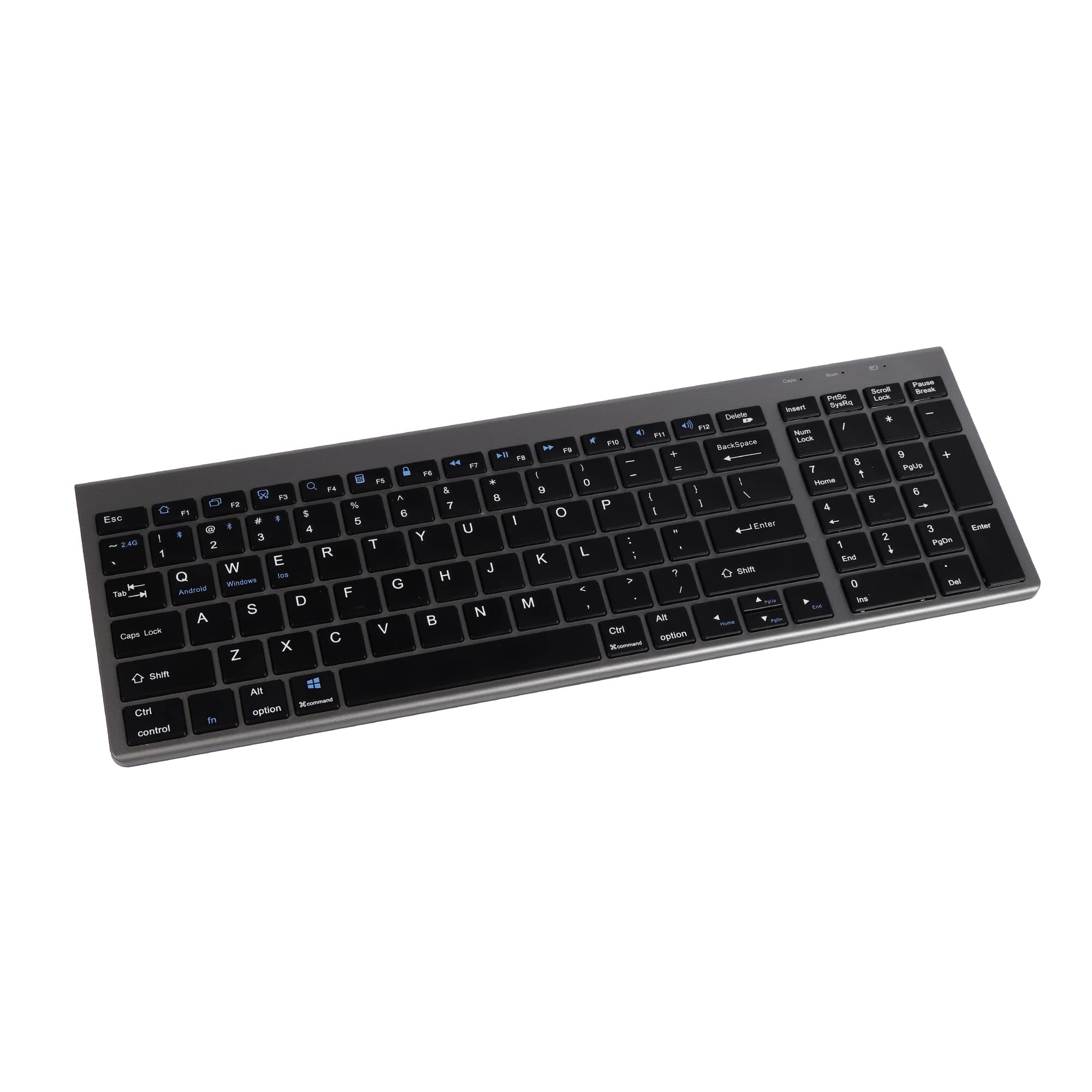 

YIXUANKEJI Wireless Keyboard with Bluetooth and 2.4 GHz Wireless Connections, Multi-Pairing, Supports Up to 4 Devices Simultaneously, Slim,