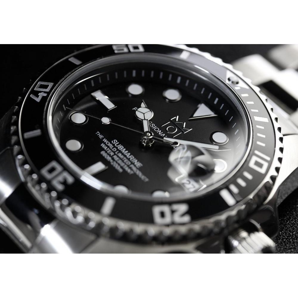 Hyakuichi 101 Quartz Diver S Watch 20 Atm Water reSiStant Black Hyaku1 001