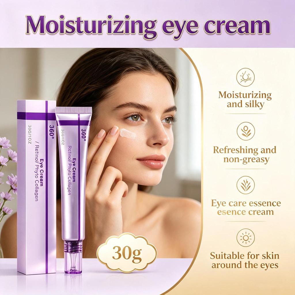 Crema contorno occhi idratante, rinfrescante, non unta e setosa, essenza crema per la cura della pelle del contorno occhi 30G
