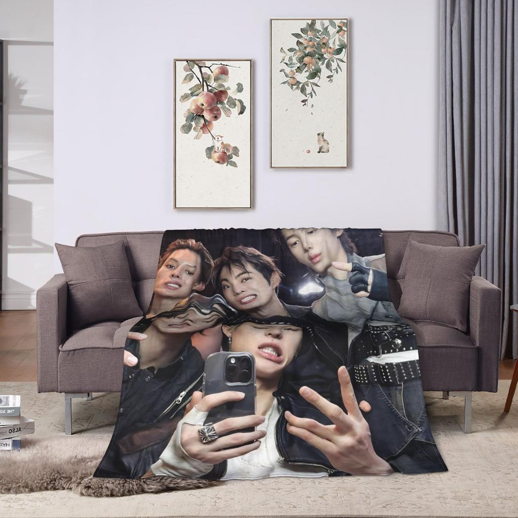 Soft Blanket Airplane Travel CORTIS Kpop  Throw Blanket  Flannel Bedspread For Living Room Novelty Sofa Bed Cover