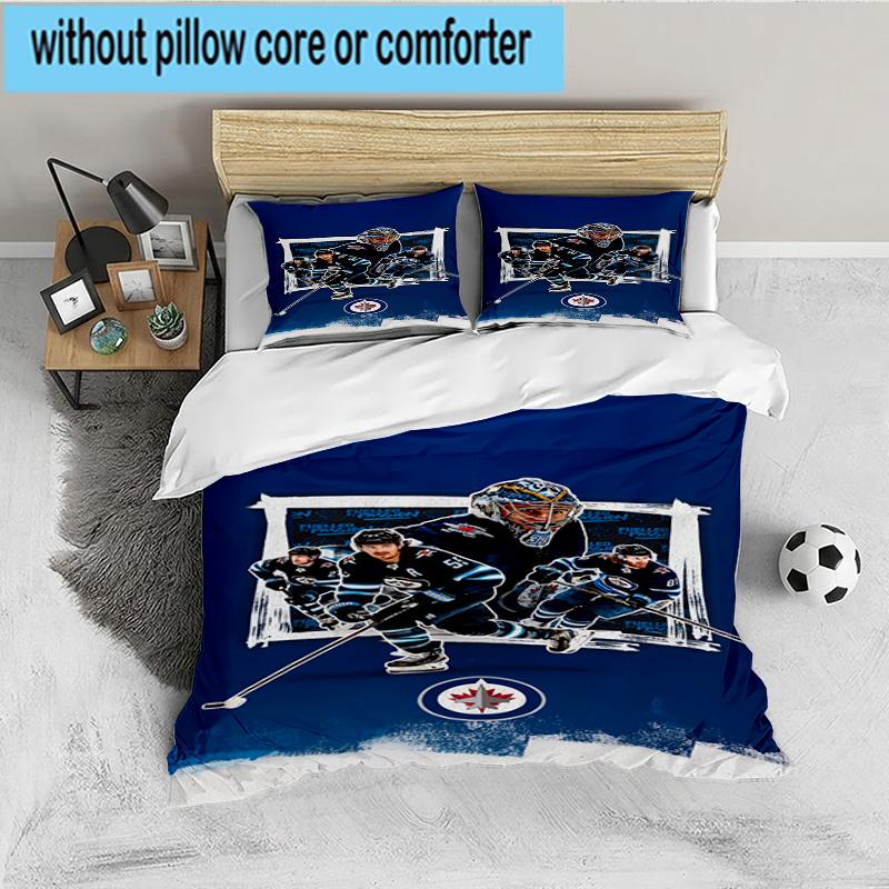 Winnipeg Crest Hockey 3PCS Bedding set,Ideal for 1pc Duvet Cover And 2pcs Pillowcases Perfect for Fan gift,Ideal for Bedroom, Dormitory