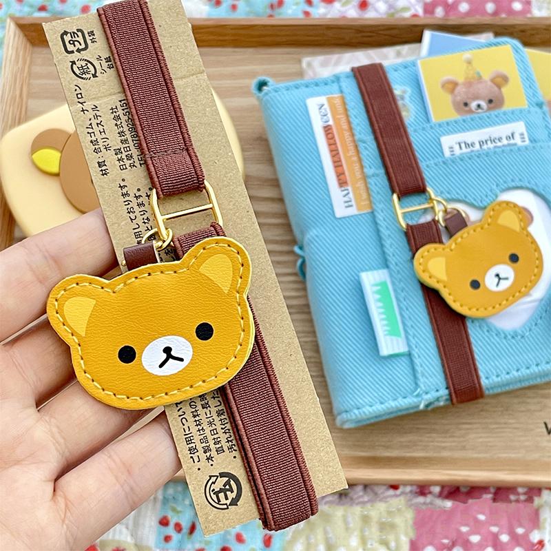 Creative Cartoon Little Bear Notebook Straps Kawaii Adjustable Elastic Loose-Leaf Notebook Band Binding Rope Binder Strap