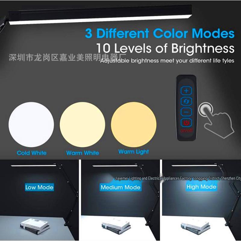 LED Eye Protection Desk Lamp, Student Dormitory Bedside Reading Light, USB Long Arm Folding Clip Lamp