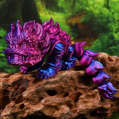 3D spausdintas Liūtas, artikuliuojamas, 15 cm, Kinų liūtų šokis, Namų biuro stalo dekoracija, Ornamentas, Pavasario šventės žaislai
