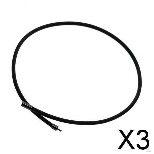

3xЧерный резиновый шнурок-цепочка для ожерелья с медной застежкой, фурнитура для ювелирных изделий 60 см