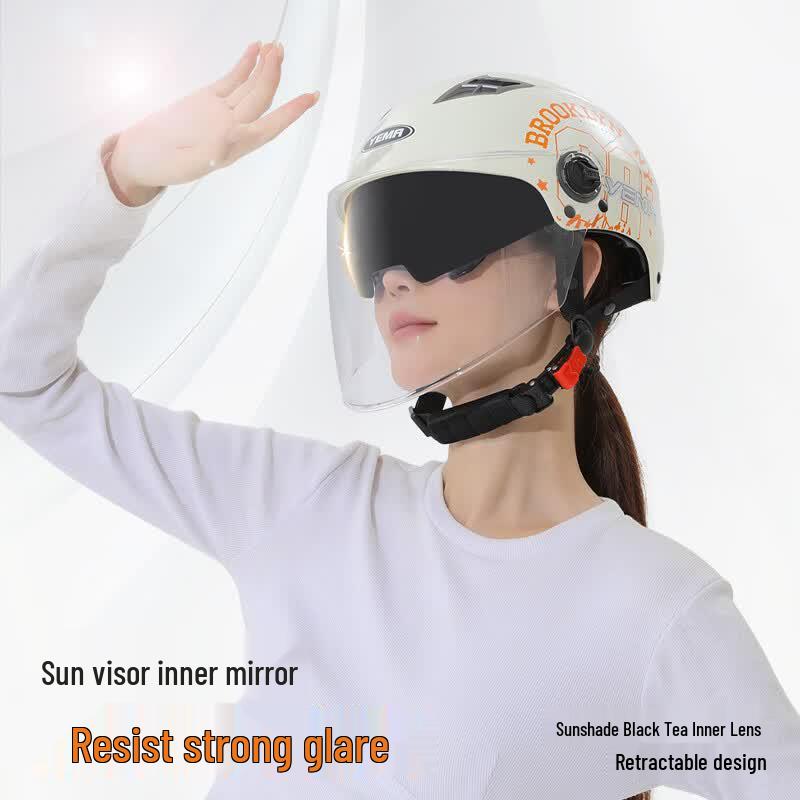 YEMA 3C Certified Electric Motorcycle Half-Face Helmet