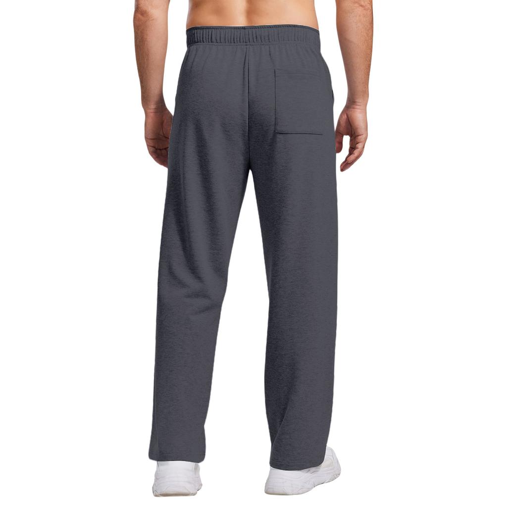 Calças de Moletom Casuais Masculinas de Corte Relaxado com Cós Elástico e Cordão Calças de Yoga
