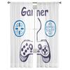Cortinas transparentes con dibujos de teclado de juego para niña, dormitorio, cocina, ventana, decoración del hogar