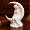 Thoughtful Gifts for Her Moon Girl Figurine 3D Printed Mystical On Crescent Unique Literary Women Statue Collectible Sculpture Bedroom Shelf