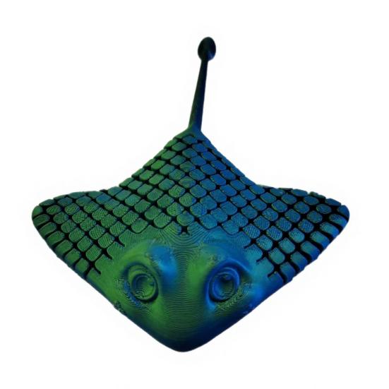 3D Printed Manta Ray Fidget Toy, Articulated Manta Ray Stress Relief Toy, Flexible Ocean Sea Animal Figurine, Desk Decoration for Home Office