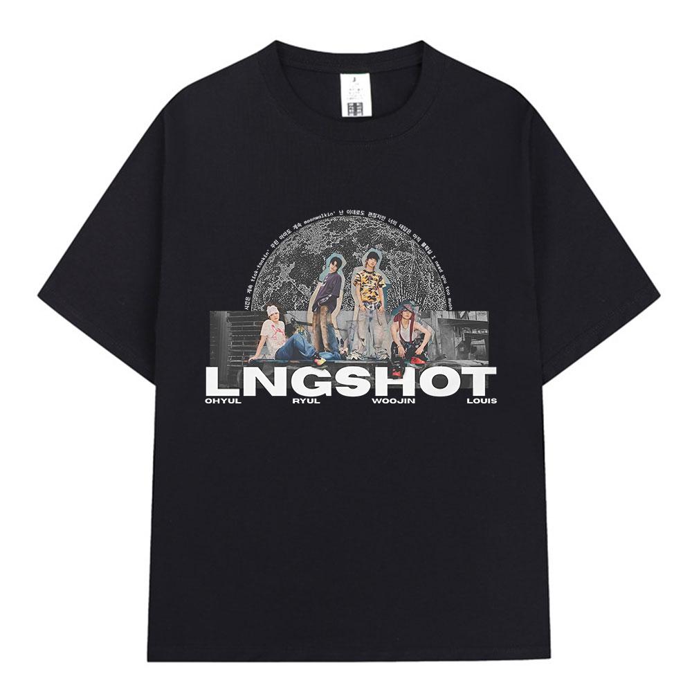 Korean Kpop Lngshot OHYUL RYUL WOOJIN LOUIS Tshirt Unisex Women Clothing Fashion Hip Hop Short Sleeve Cotton Casual Tops Fan Gifts