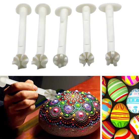 5Pcs Flower Dotting Tools DIY Graffiti Arts Crafts Card Making Floral Art Stamp Pen Professional Flower Stamping Dot Painting Tools