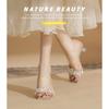 7315 High-heeled Slippers Women's New Transparent Crystal Heel Cool Slippers Square-heeled Sandals In Summer 2025